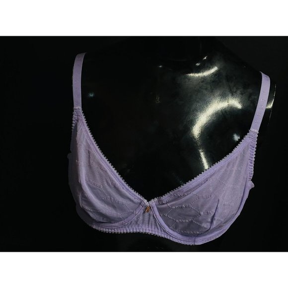 Savage X Fenty Flocked Logo Unlined Bra Women's 38B Lingerie By Rihanna - Picture 12 of 16